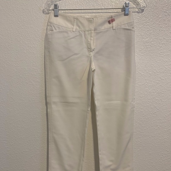 White House Black Market Pants - White House Black Market White Slim Straight Leg Dress Pant Woman's Regular 00